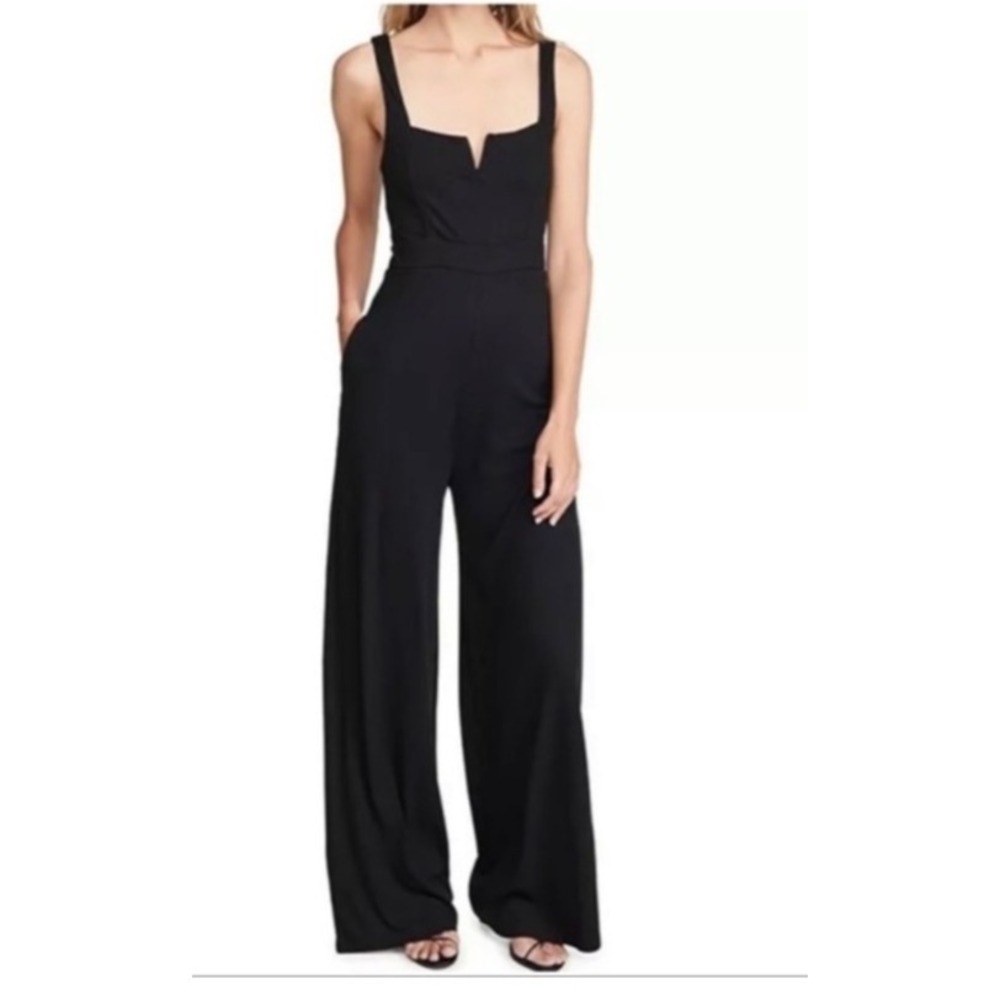 L*Space‎  Romper Jumpsuit Size Small Black Selena Comfy Casual Wide Legs
